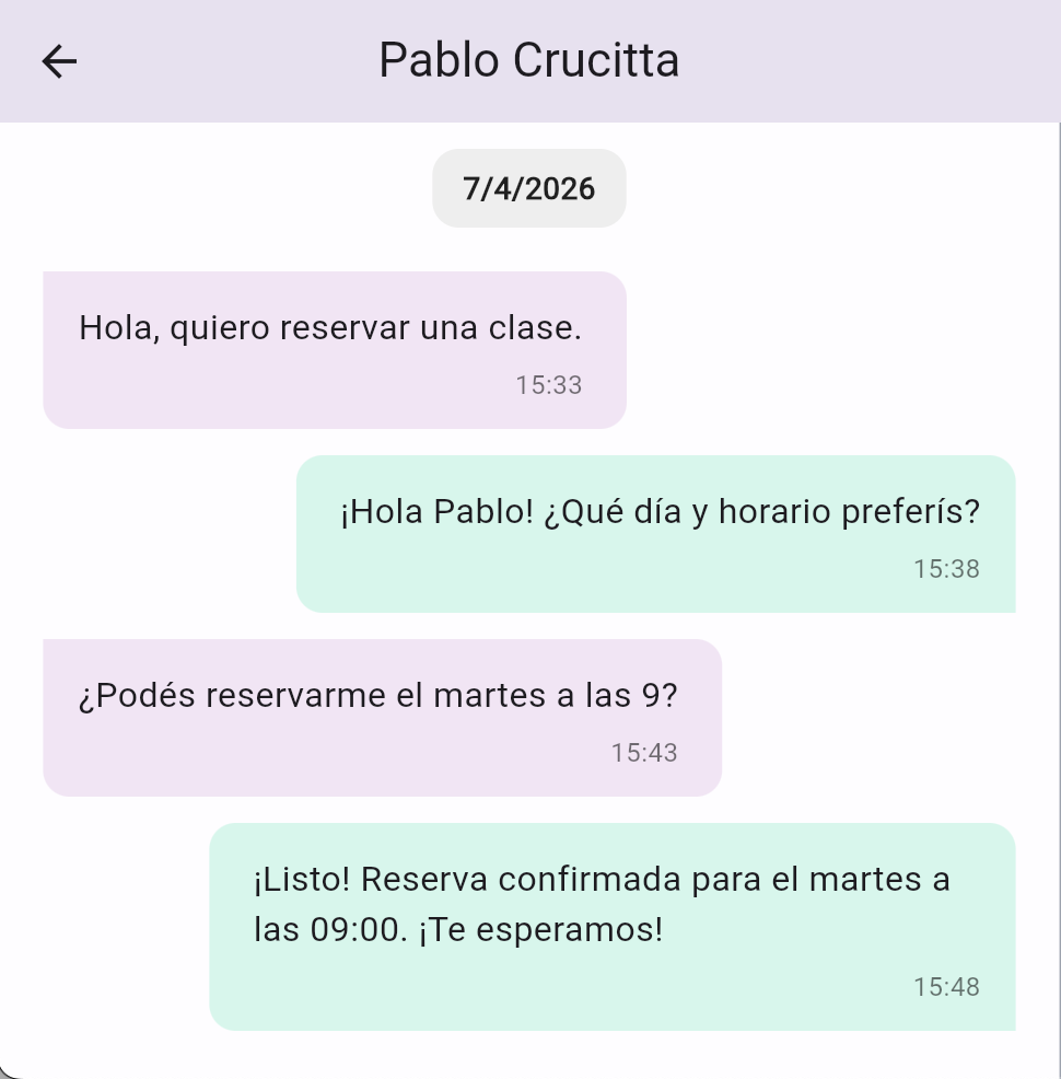 Chat con alumna